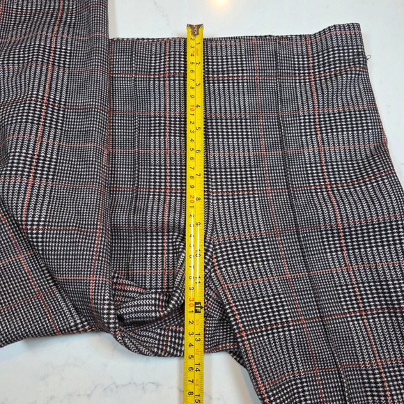 Forever 21 Glen Plaid High Waisted Pull On Pants Red Black White Large - Picture 5 of 10